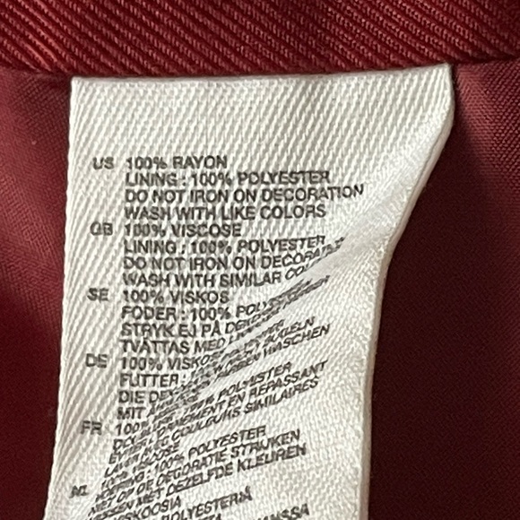 H&M A Line Burgundy Skirt Sequins Leaf Geometric Design Size 12 - Picture 10 of 10